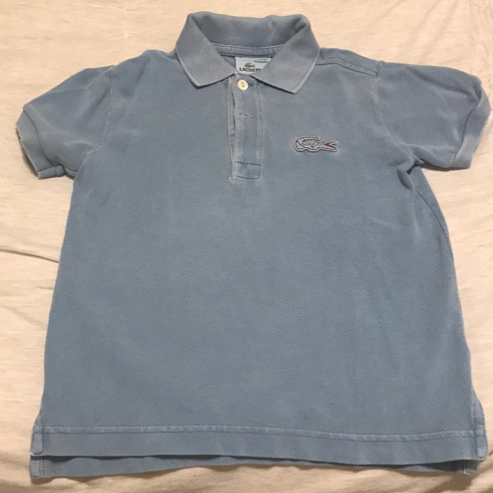 Boys Lacoste Vintage washed short sleeve shirt- 6